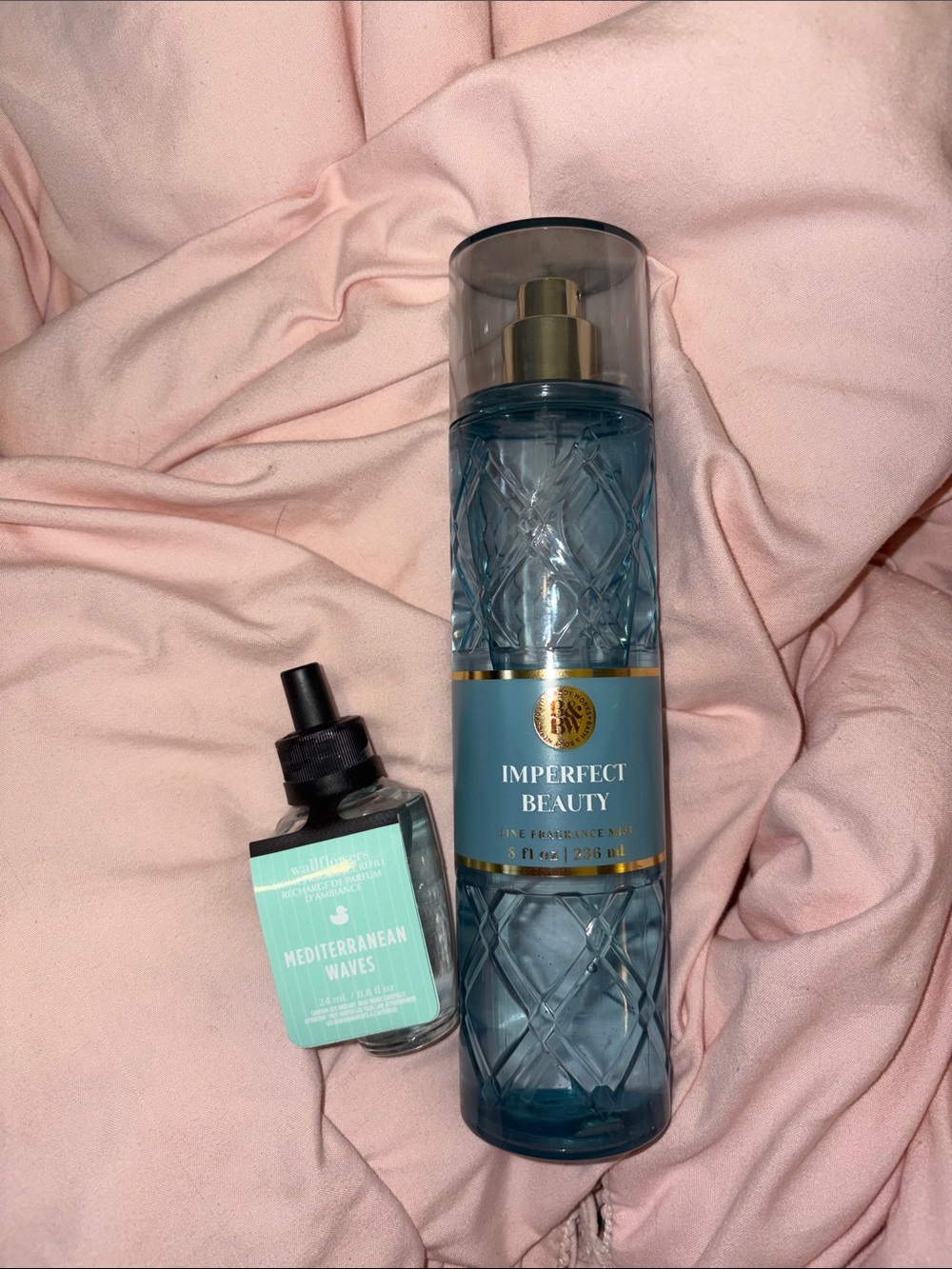 Bath & Body Works Imperfect Beauty Mist & Mediterranean Waves Wallflower Bundle